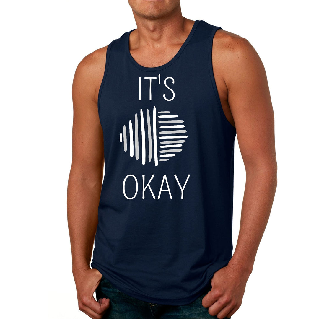 Mens Fitness Tank Top Graphic T-shirt Say it Soul its Okay Grey - Mens | Tank