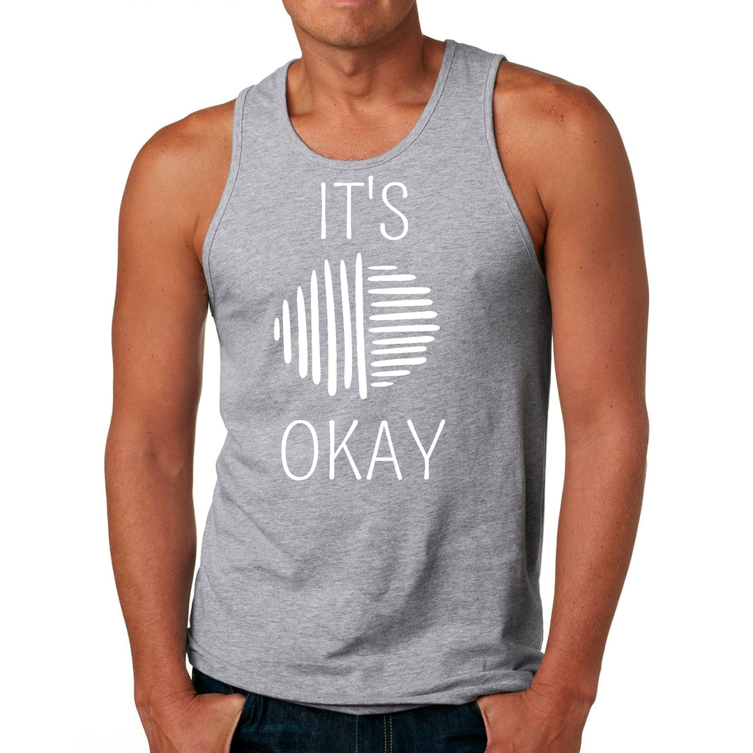 Mens Fitness Tank Top Graphic T-shirt Say it Soul its Okay White - Mens | Tank