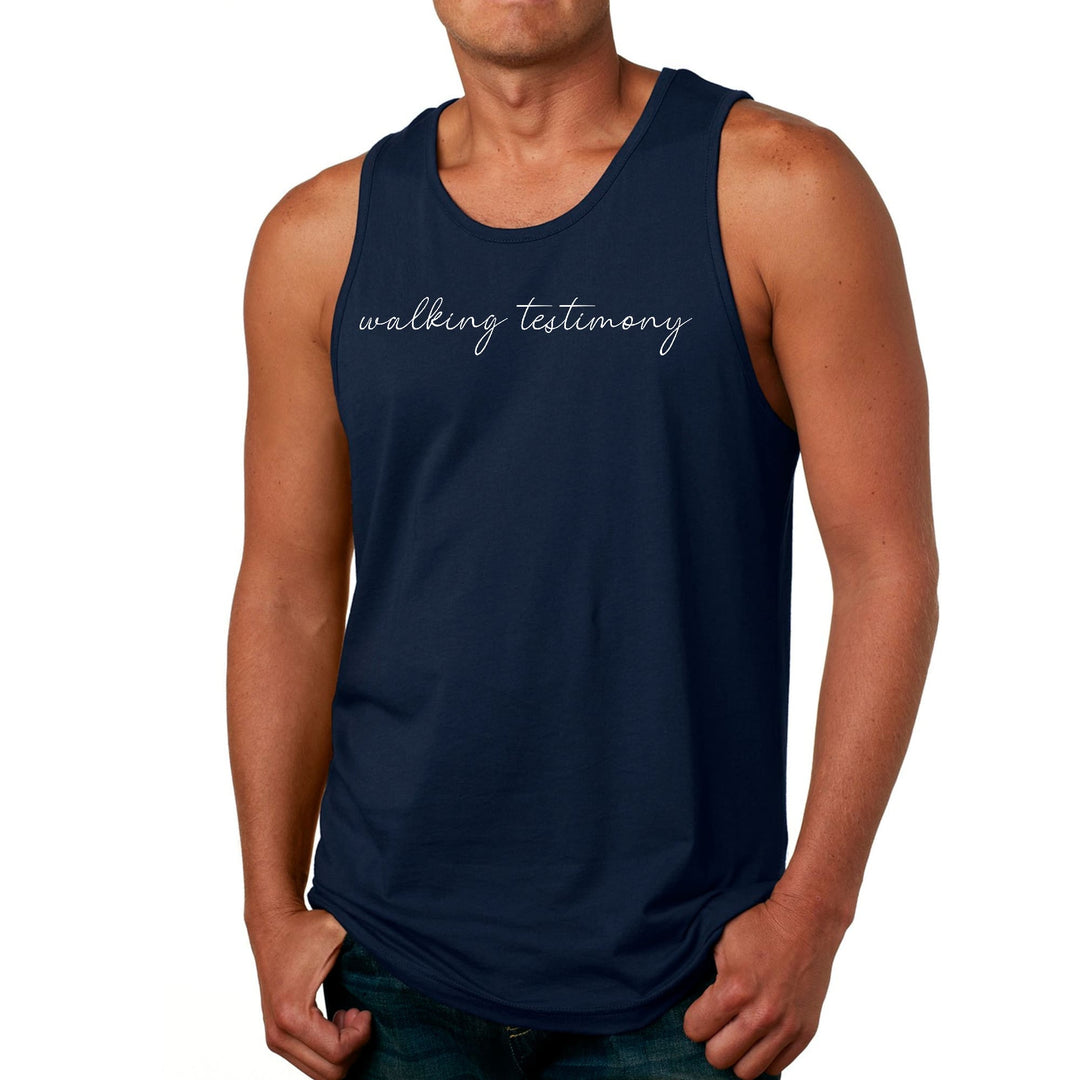 Mens Fitness Tank Top Graphic T-shirt Say it Soul Walking Testimony - Mens