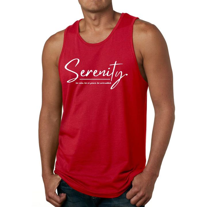 Mens Fitness Tank Top Graphic T-shirt Serenity - be Calm be at Peace - Mens