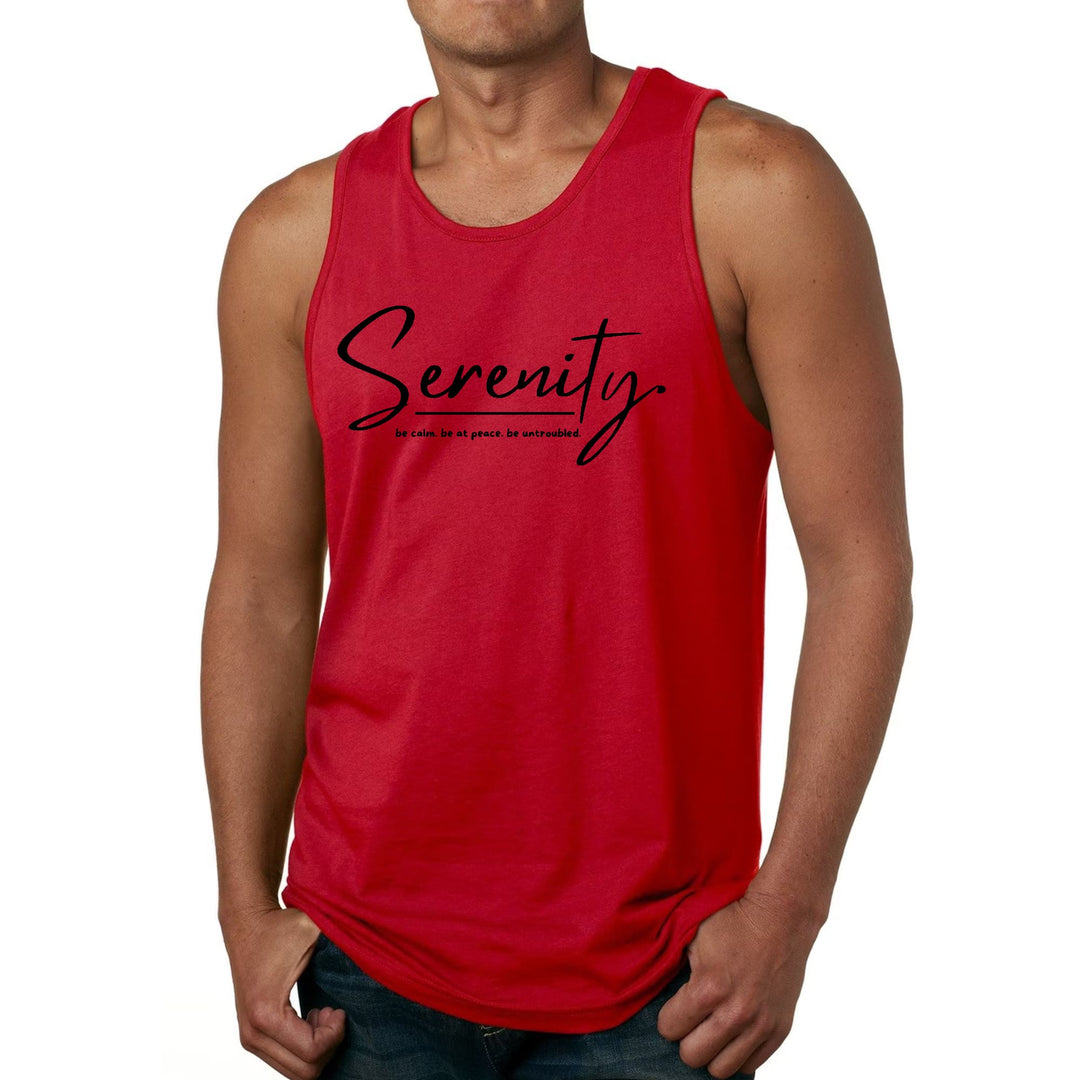 Mens Fitness Tank Top Graphic T-shirt Serenity - be Calm be at Peace - Mens