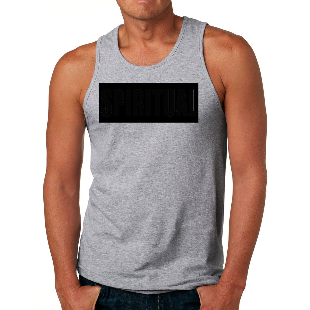 Mens Fitness Tank Top Graphic T-shirt Spiritual Black Colorblock - Mens | Tank