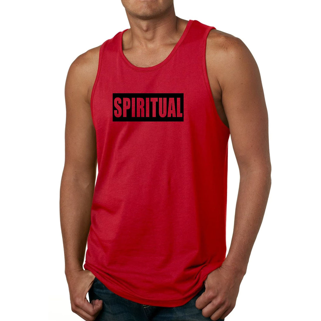Mens Fitness Tank Top Graphic T-shirt Spiritual Black Colorblock - Mens | Tank