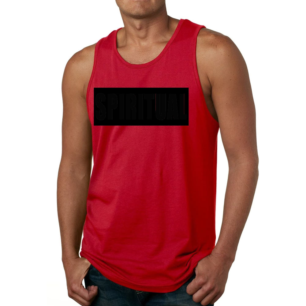 Mens Fitness Tank Top Graphic T-shirt Spiritual Black Colorblock - Mens | Tank