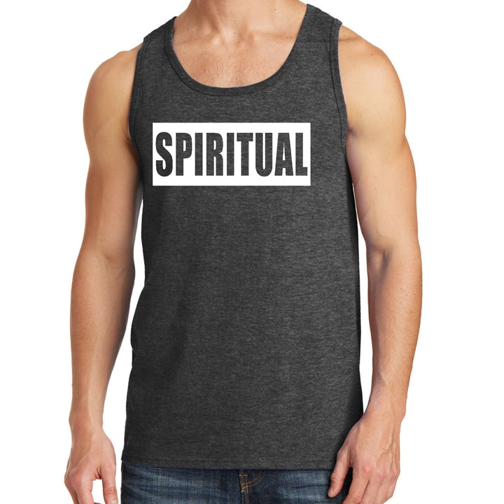 Mens Fitness Tank Top Graphic T-shirt Spiritual White Colorblock - Mens | Tank