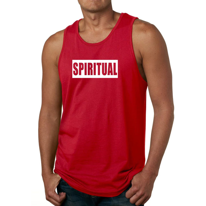 Mens Fitness Tank Top Graphic T-shirt Spiritual White Colorblock - Mens | Tank