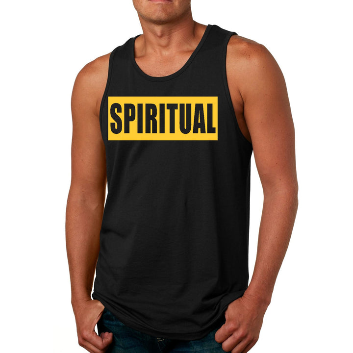 Mens Fitness Tank Top Graphic T-shirt Spiritual Yellow Gold - Mens | Tank Tops