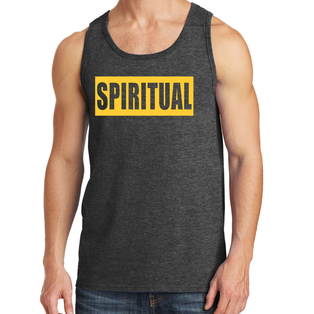 Mens Fitness Tank Top Graphic T-shirt Spiritual Yellow Gold - Mens | Tank Tops