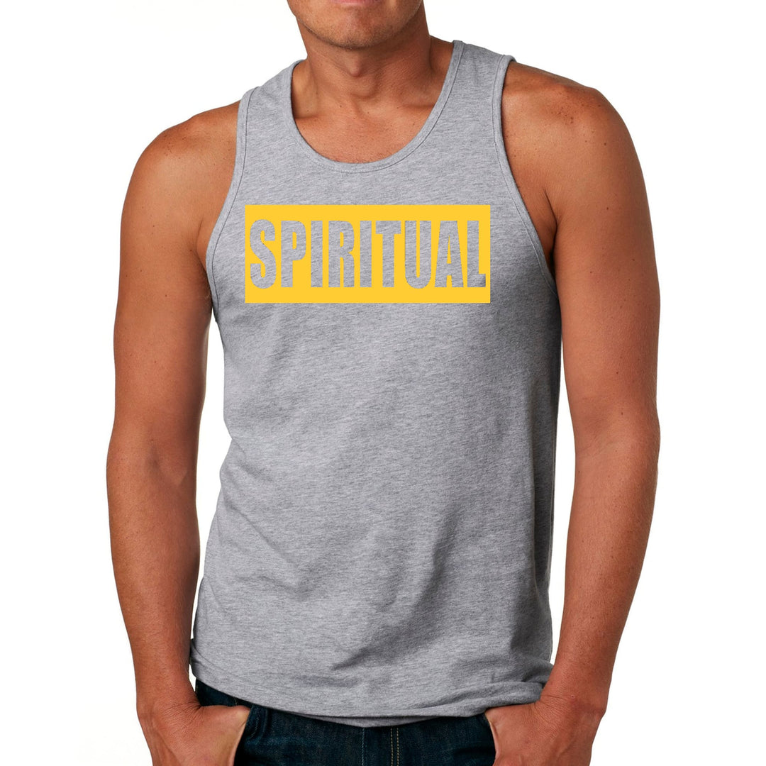 Mens Fitness Tank Top Graphic T-shirt Spiritual Yellow Gold - Mens | Tank Tops