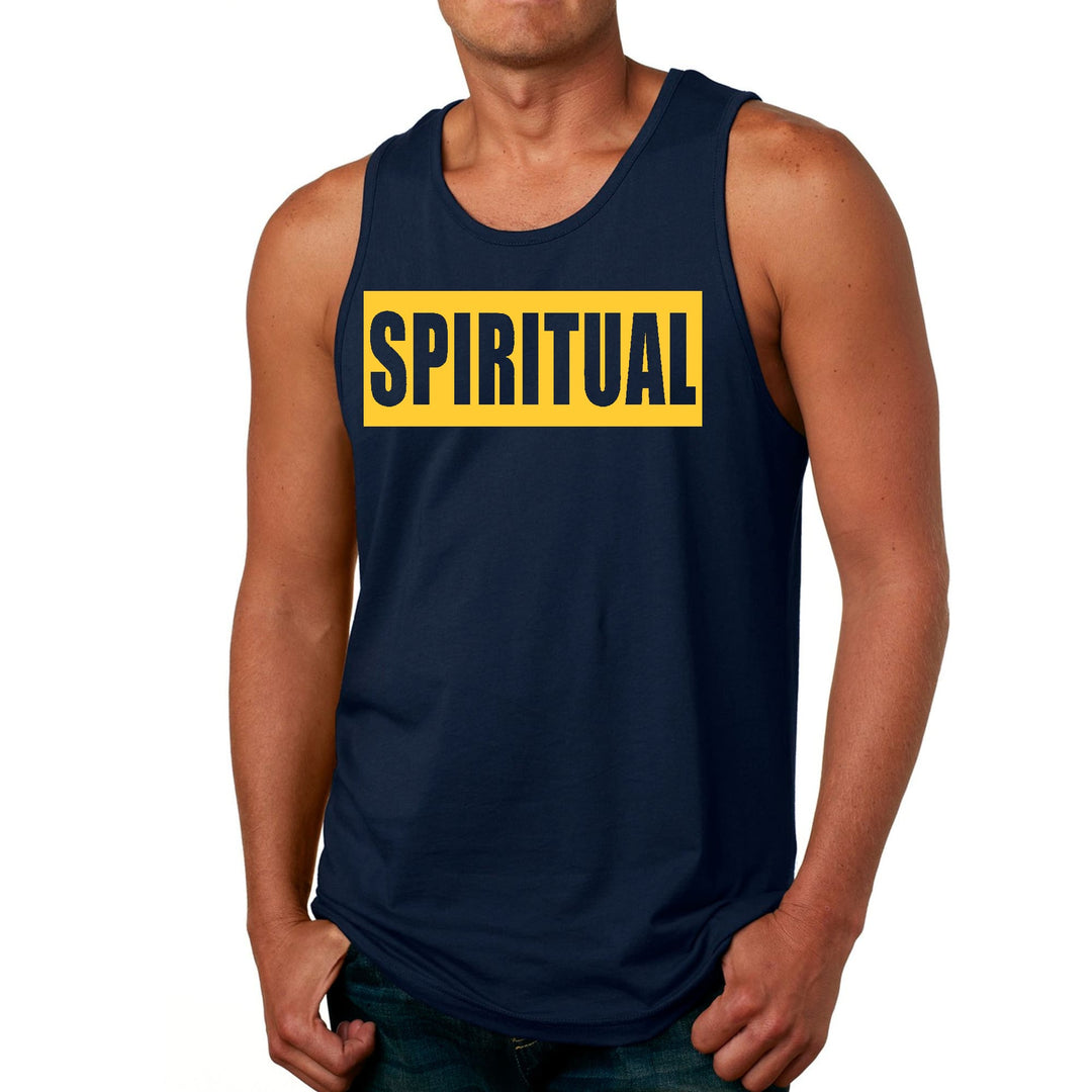 Mens Fitness Tank Top Graphic T-shirt Spiritual Yellow Gold - Mens | Tank Tops