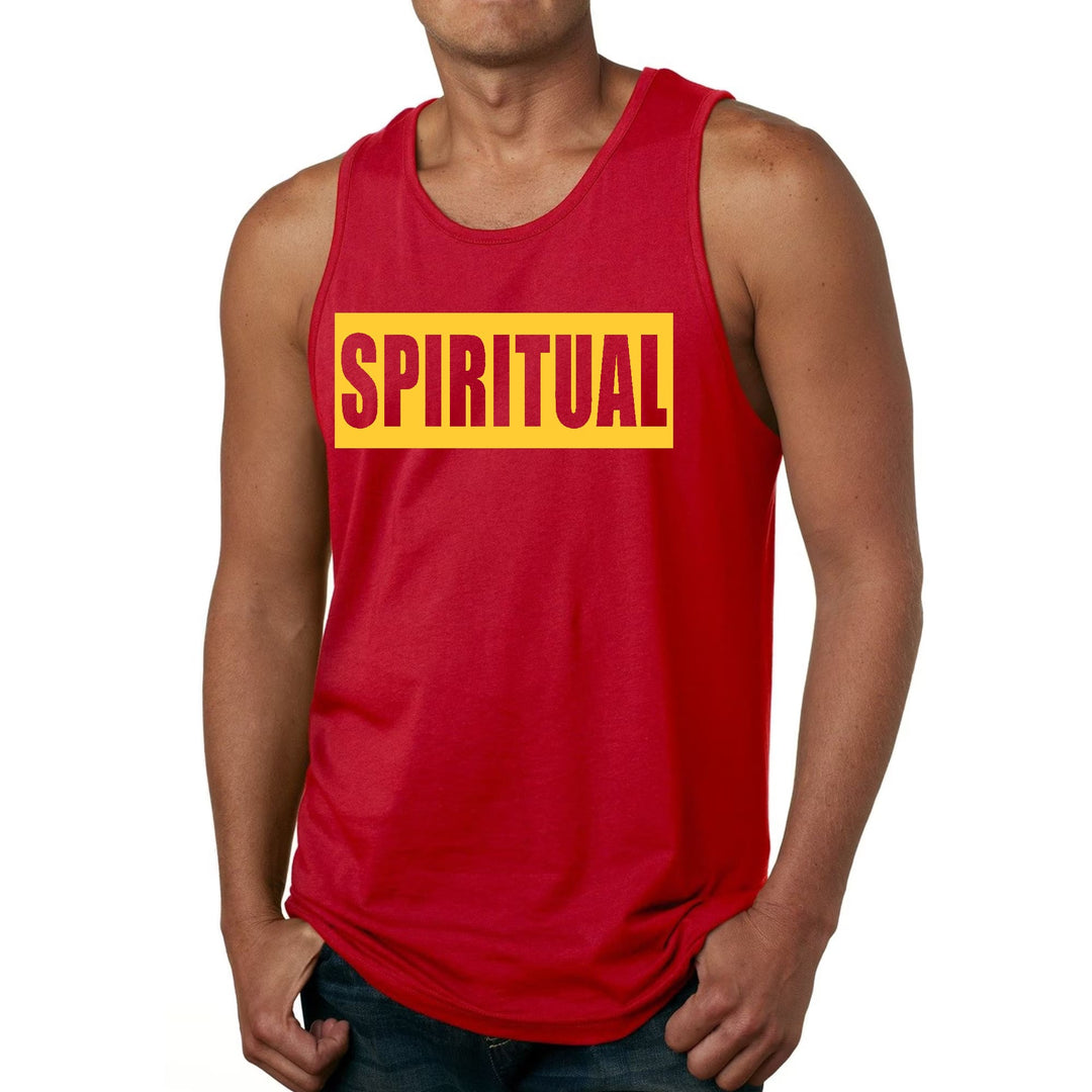 Mens Fitness Tank Top Graphic T-shirt Spiritual Yellow Gold - Mens | Tank Tops