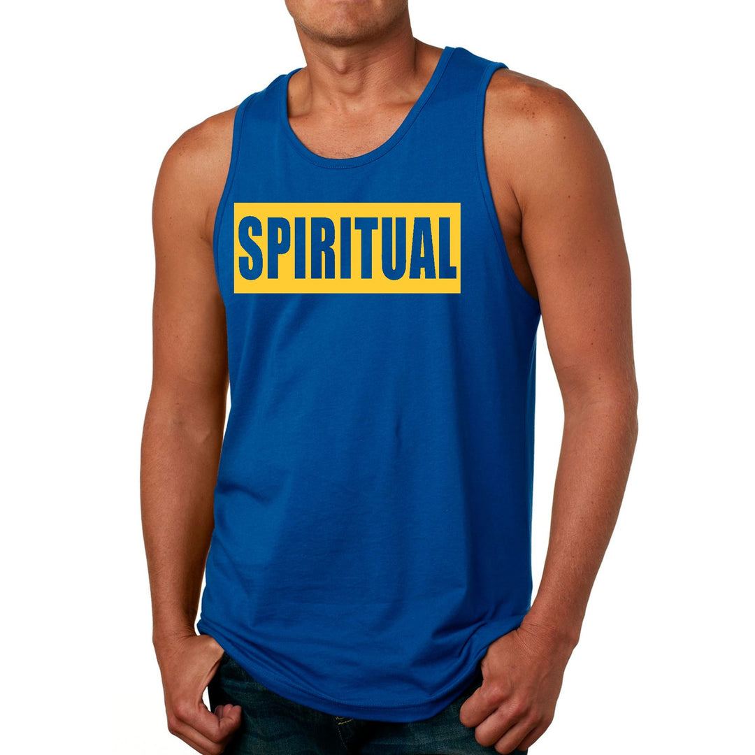 Mens Fitness Tank Top Graphic T-shirt Spiritual Yellow Gold - Mens | Tank Tops