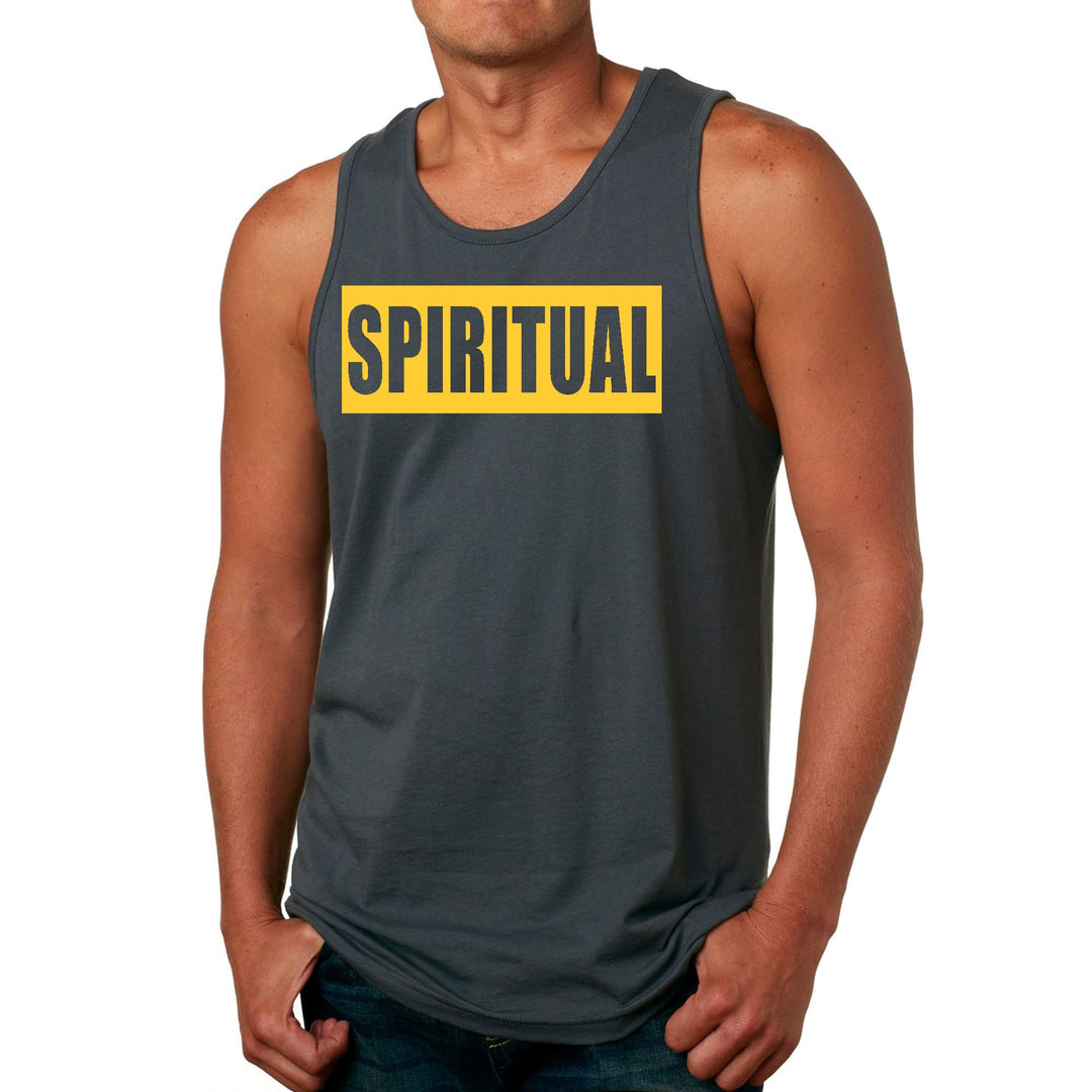 Mens Fitness Tank Top Graphic T-shirt Spiritual Yellow Gold - Mens | Tank Tops