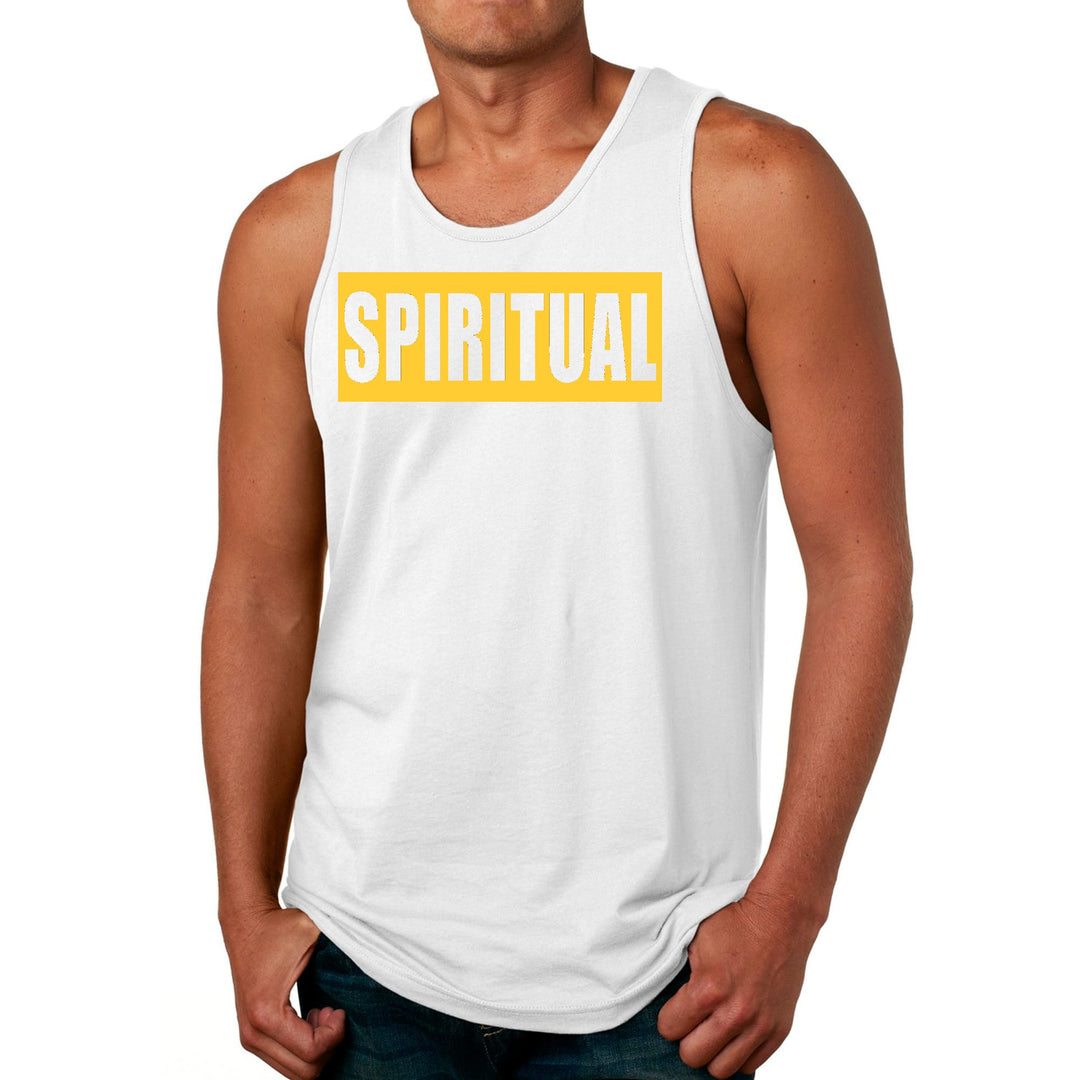 Mens Fitness Tank Top Graphic T-shirt Spiritual Yellow Gold - Mens | Tank Tops