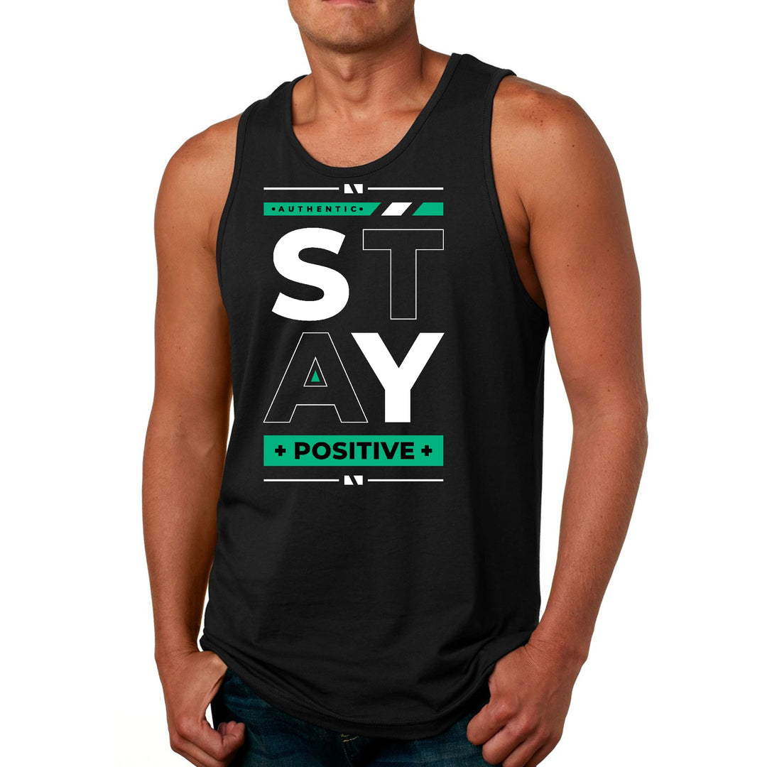 Mens Fitness Tank Top Graphic T-shirt Stay Positive - Mens | Tank Tops