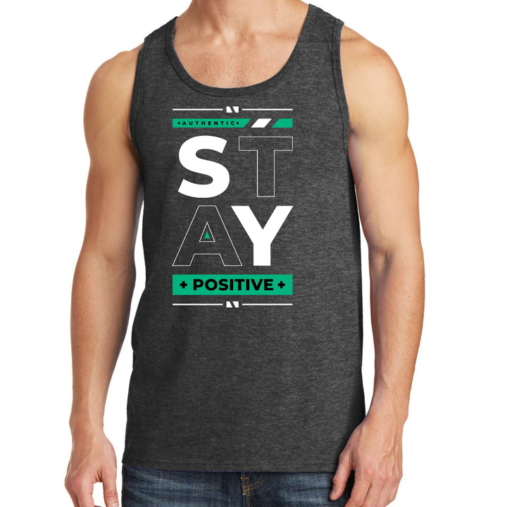 Mens Fitness Tank Top Graphic T-shirt Stay Positive - Mens | Tank Tops