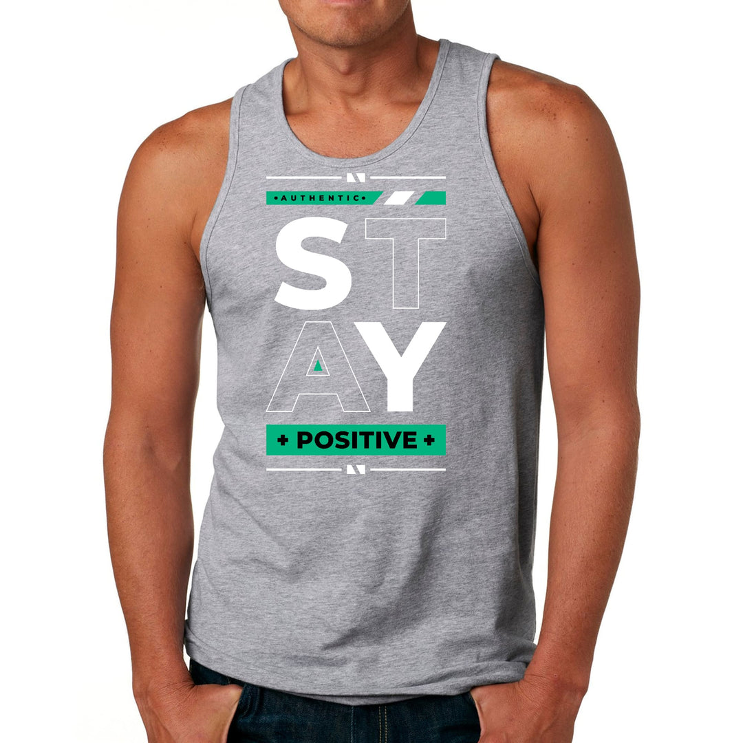 Mens Fitness Tank Top Graphic T-shirt Stay Positive - Mens | Tank Tops