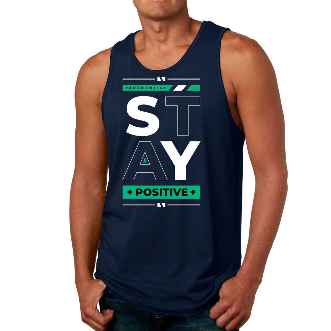 Mens Fitness Tank Top Graphic T-shirt Stay Positive - Mens | Tank Tops