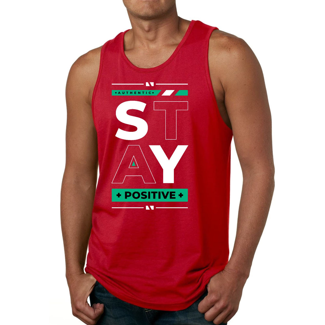 Mens Fitness Tank Top Graphic T-shirt Stay Positive - Mens | Tank Tops
