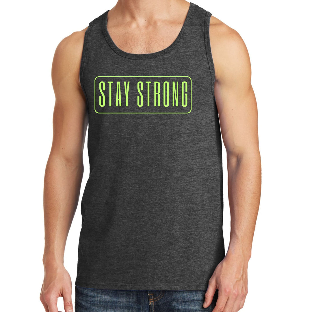 Mens Fitness Tank Top Graphic T-shirt Stay Strong Neon Print - Mens | Tank Tops