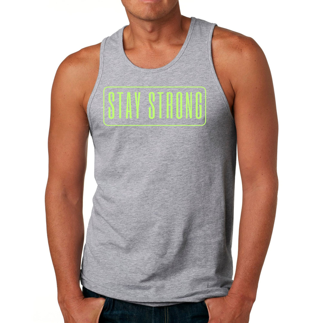 Mens Fitness Tank Top Graphic T-shirt Stay Strong Neon Print - Mens | Tank Tops