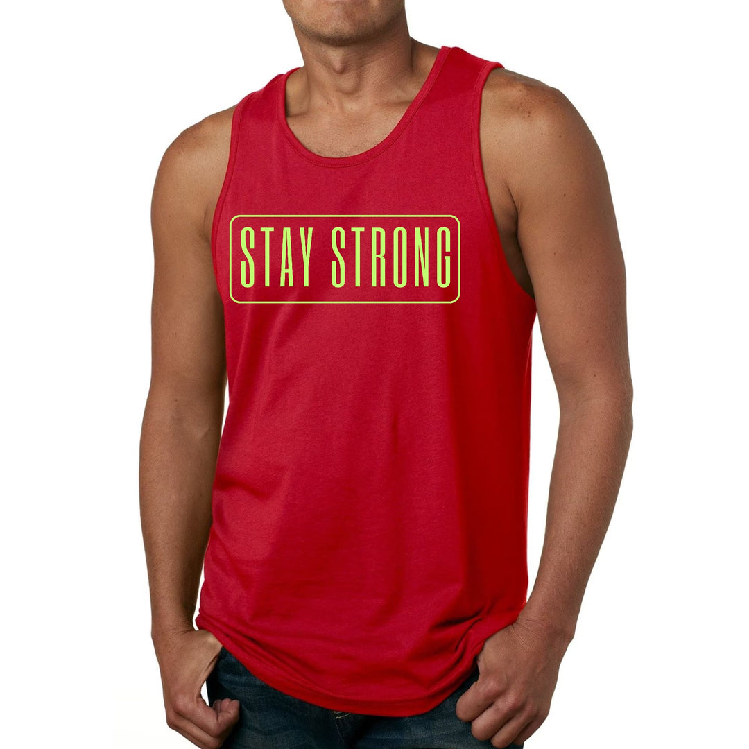 Mens Fitness Tank Top Graphic T-shirt Stay Strong Neon Print - Mens | Tank Tops