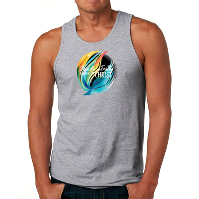 Mens Fitness Tank Top Graphic T-shirt Strength In Faith Courage - Mens | Tank