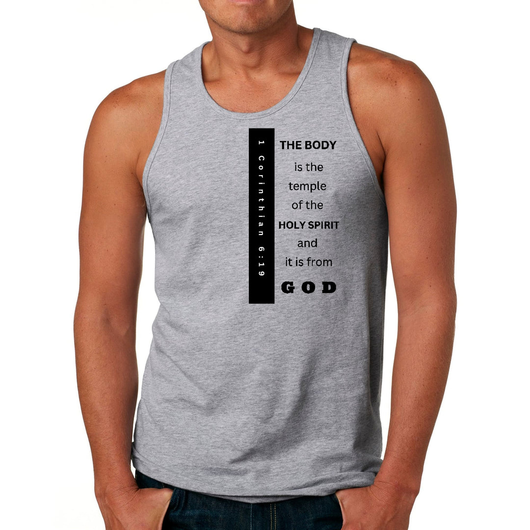 Mens Fitness Tank Top Graphic T-shirt the Body is the Temple Print - Mens