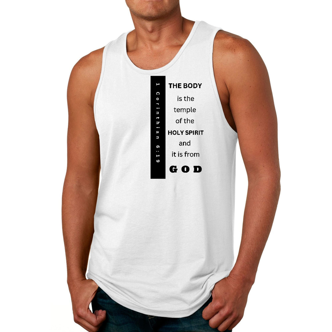 Mens Fitness Tank Top Graphic T-shirt the Body is the Temple Print - Mens