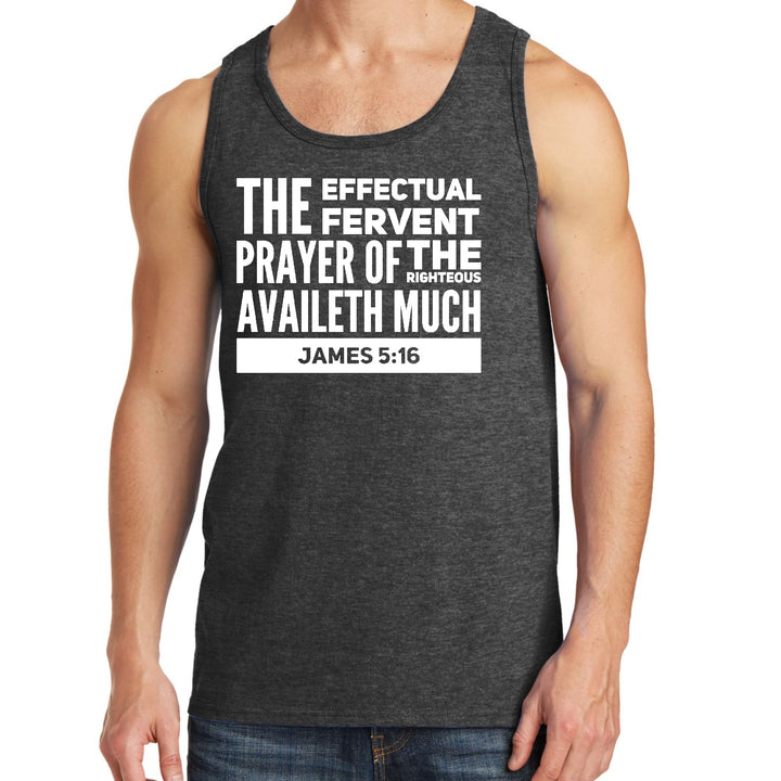 Mens Fitness Tank Top Graphic T-shirt the Effectual Fervent Prayer - Mens