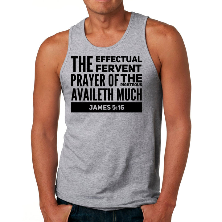 Mens Fitness Tank Top Graphic T-shirt the Effectual Fervent Prayer - Mens