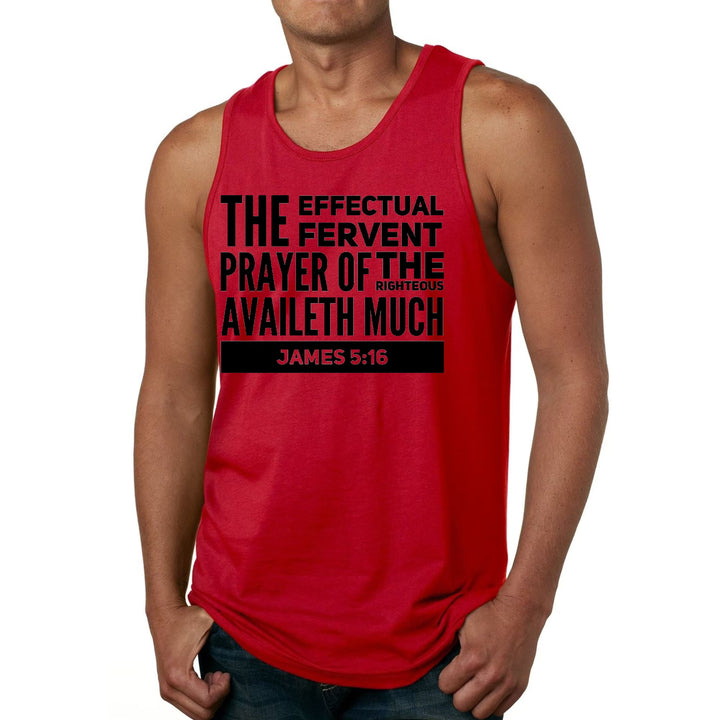 Mens Fitness Tank Top Graphic T-shirt the Effectual Fervent Prayer - Mens