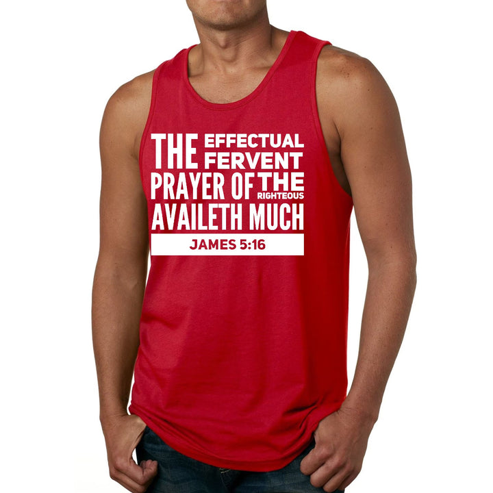 Mens Fitness Tank Top Graphic T-shirt the Effectual Fervent Prayer - Mens