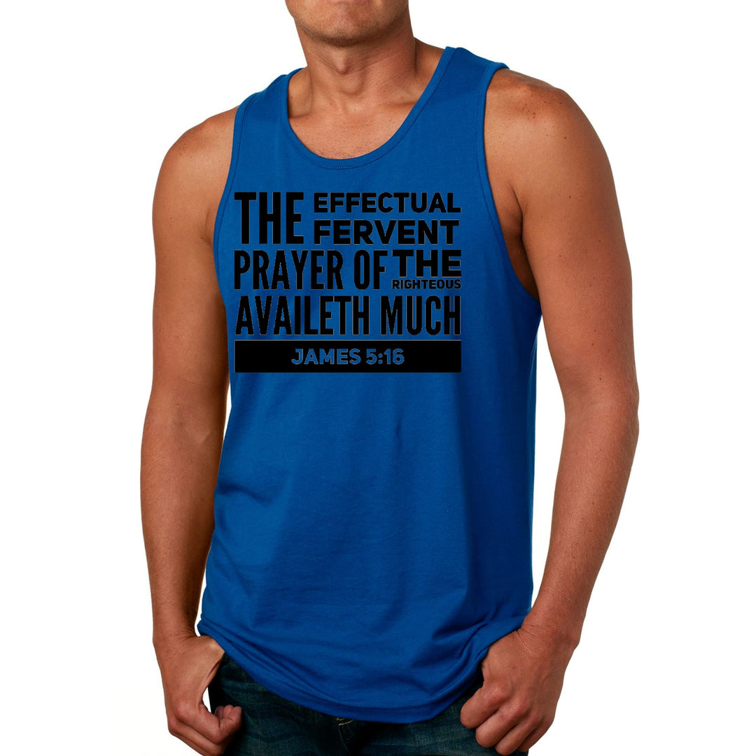 Mens Fitness Tank Top Graphic T-shirt the Effectual Fervent Prayer - Mens