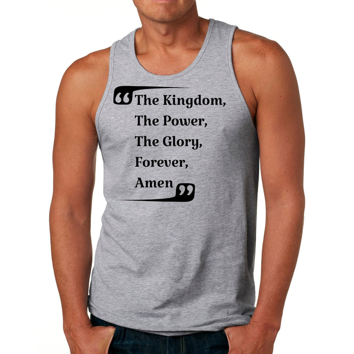 Mens Fitness Tank Top Graphic T-shirt the Kingdom the Power the Glory - Mens