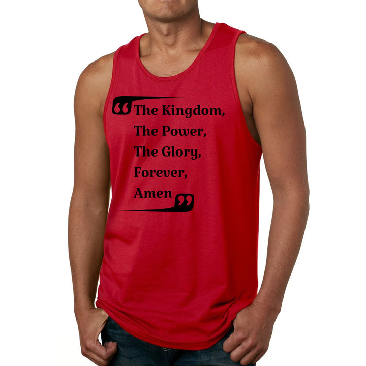 Mens Fitness Tank Top Graphic T-shirt the Kingdom the Power the Glory - Mens