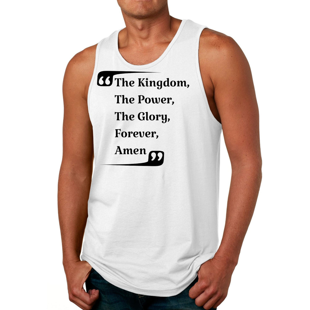 Mens Fitness Tank Top Graphic T-shirt the Kingdom the Power the Glory - Mens