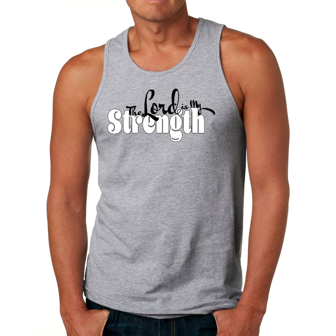 Mens Fitness Tank Top Graphic T-shirt the Lord is my Strength Print - Mens