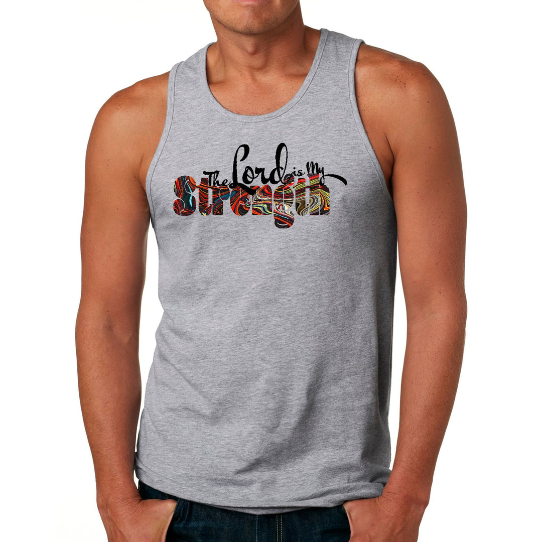 Mens Fitness Tank Top Graphic T-shirt the Lord is my Strength Print - Mens