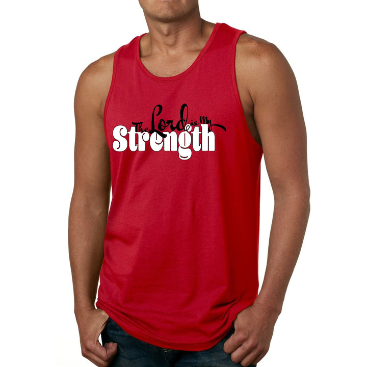 Mens Fitness Tank Top Graphic T-shirt the Lord is my Strength Print - Mens