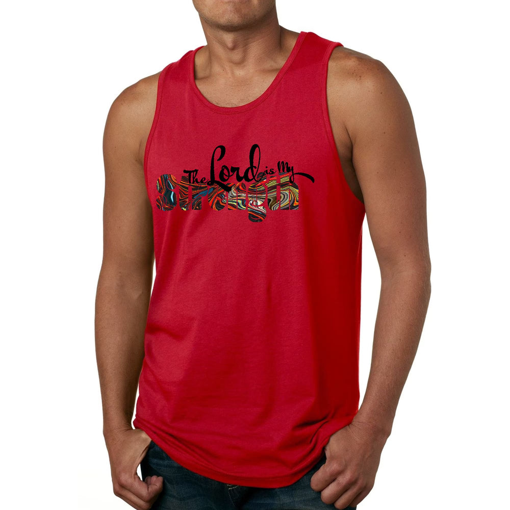 Mens Fitness Tank Top Graphic T-shirt the Lord is my Strength Print - Mens