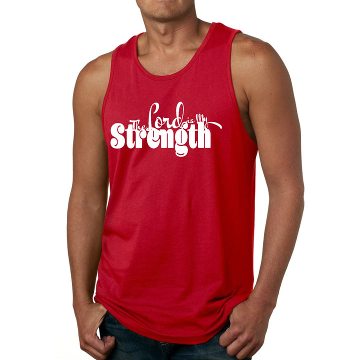 Mens Fitness Tank Top Graphic T-shirt the Lord is my Strength Print - Mens