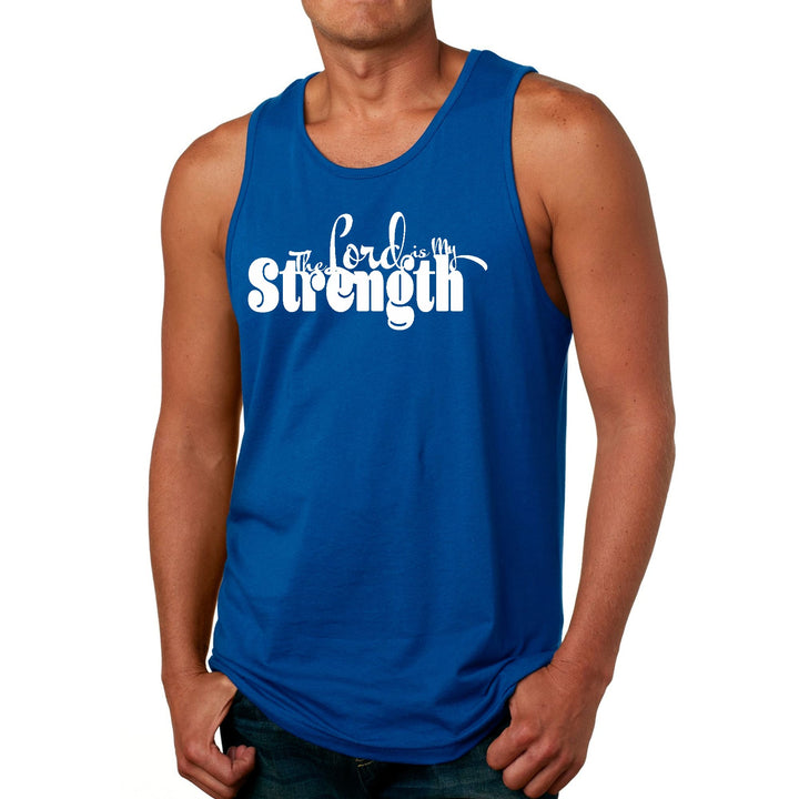 Mens Fitness Tank Top Graphic T-shirt the Lord is my Strength Print - Mens