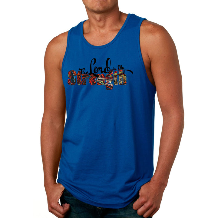 Mens Fitness Tank Top Graphic T-shirt the Lord is my Strength Print - Mens