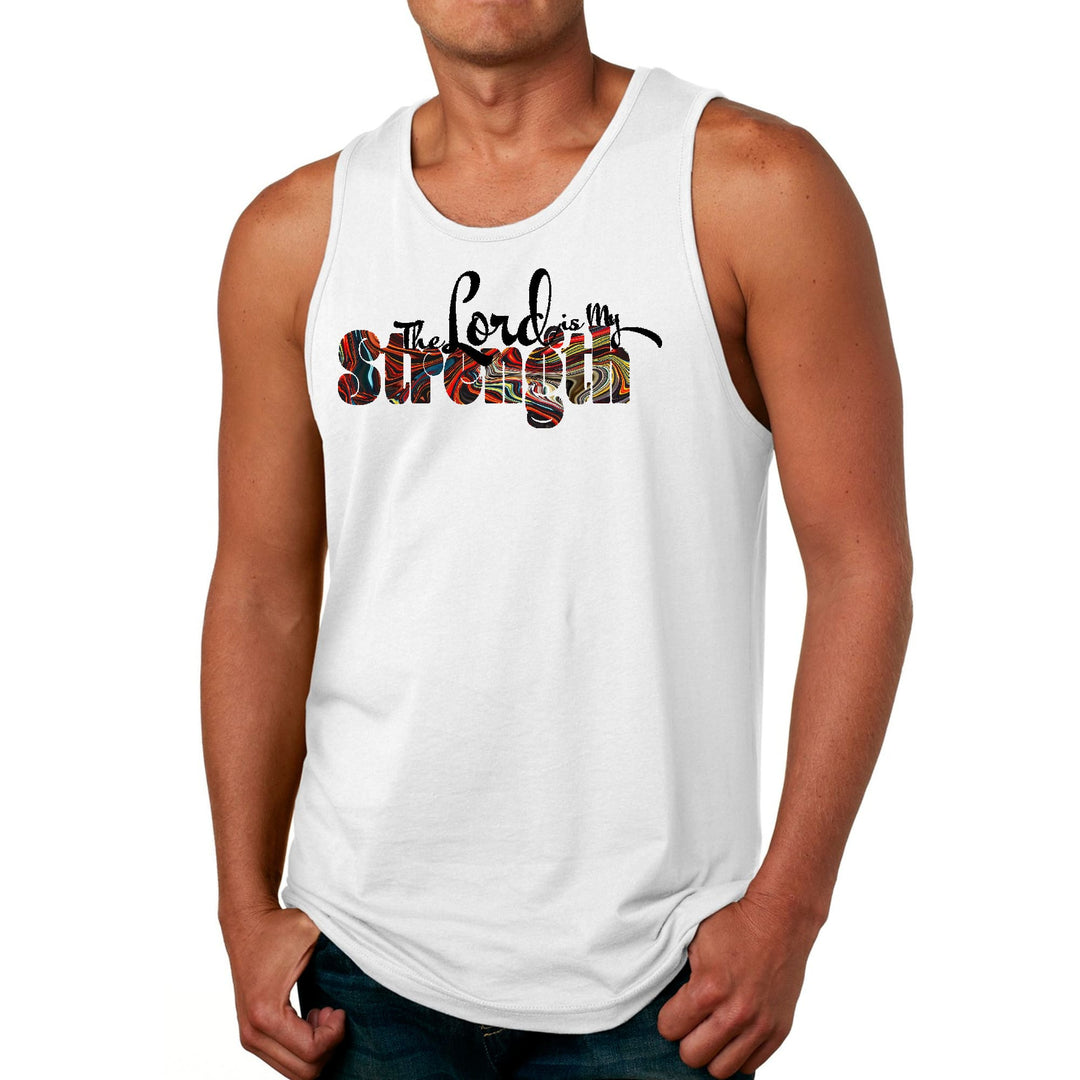 Mens Fitness Tank Top Graphic T-shirt the Lord is my Strength Print - Mens