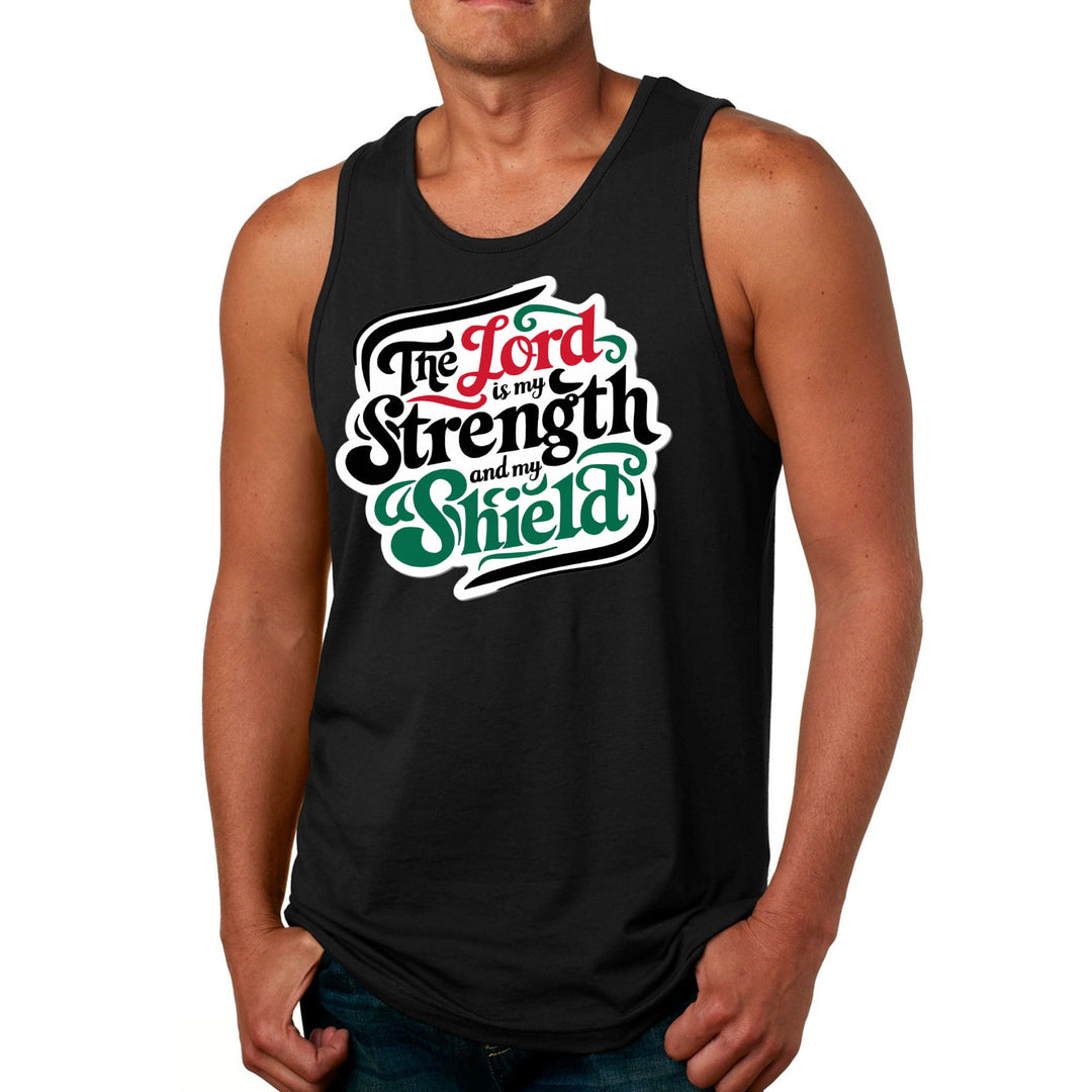 Mens Fitness Tank Top Graphic T-shirt the Lord is my Strength - Mens | Tank Tops