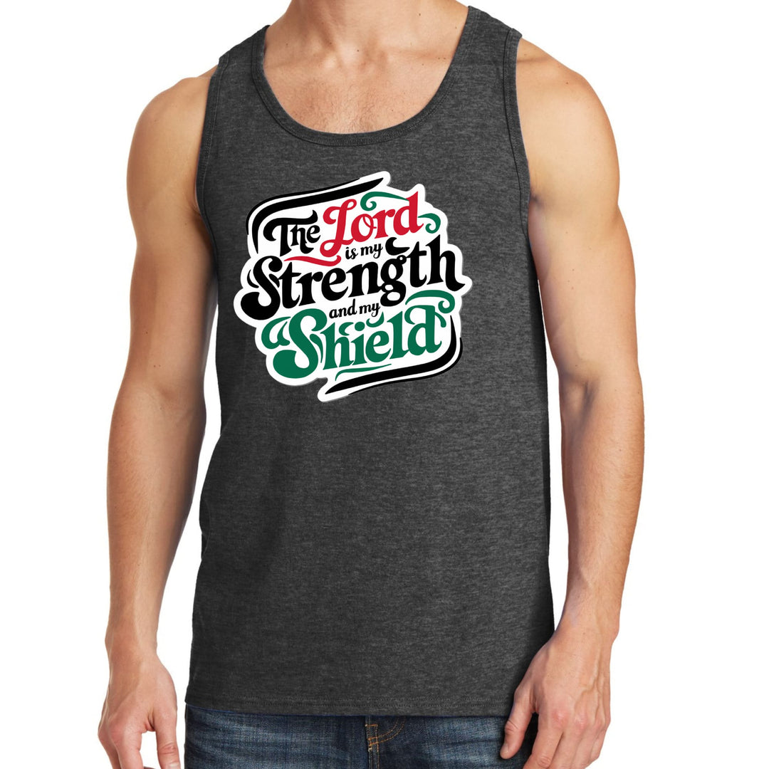 Mens Fitness Tank Top Graphic T-shirt the Lord is my Strength - Mens | Tank Tops