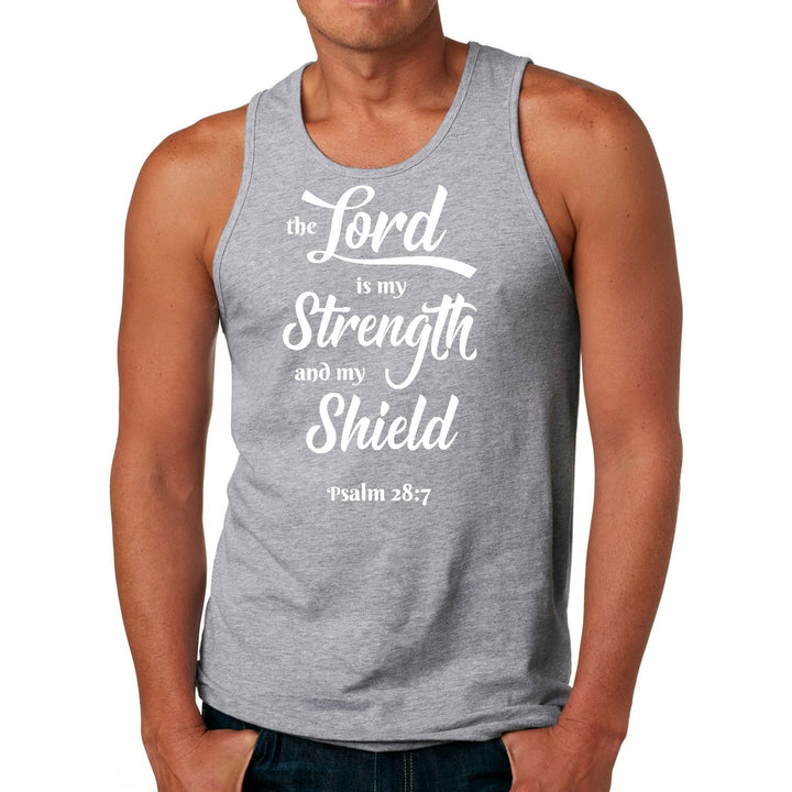 Mens Fitness Tank Top Graphic T-shirt the Lord is my Strength - Mens | Tank Tops