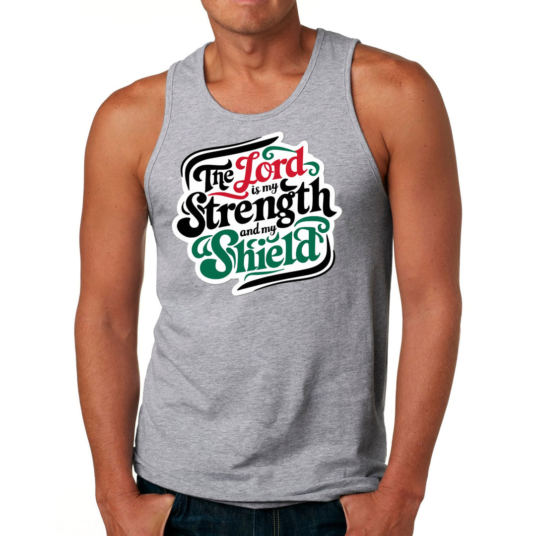 Mens Fitness Tank Top Graphic T-shirt the Lord is my Strength - Mens | Tank Tops