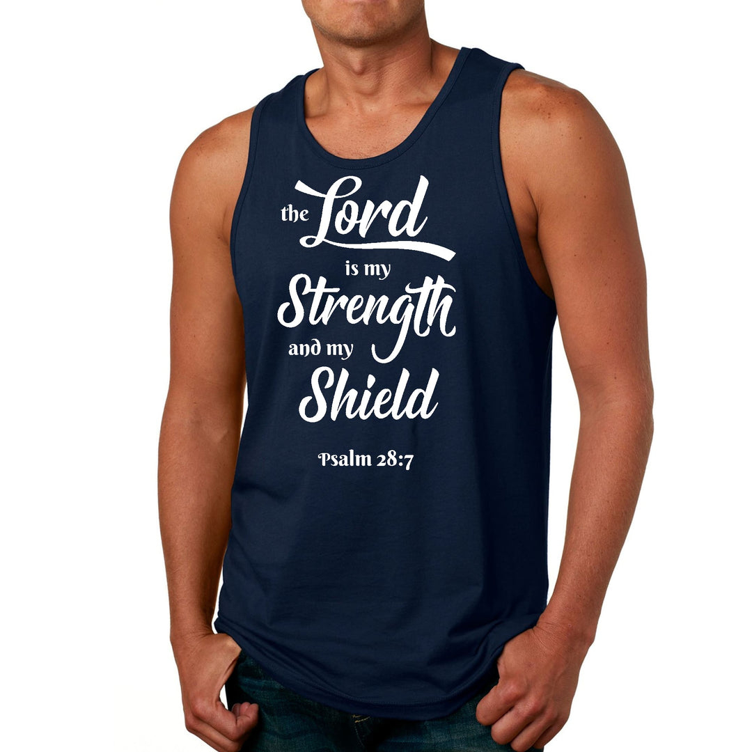 Mens Fitness Tank Top Graphic T-shirt the Lord is my Strength - Mens | Tank Tops